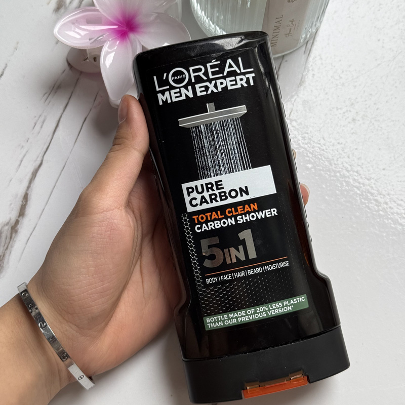 شامپو لورال پیرو کربن 5در1 سر و بدن  Loreal  Men Expert Total Clean